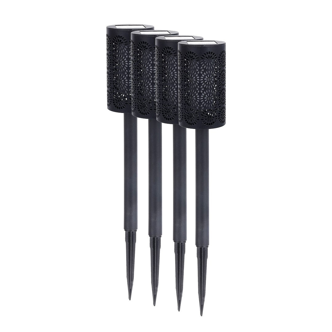 Set 4 x Stalp de Gradina Deco cu Incarcare Solara 39CM Premium