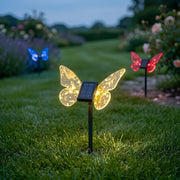 Stalp de Gradina RGB Butterfly cu Incarcare Solara 24CM Premium