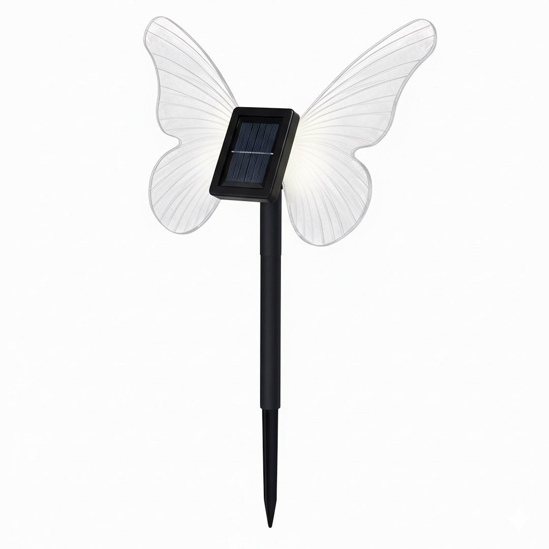 Stalp de Gradina LED Butterfly cu Incarcare Solara 24CM Premium