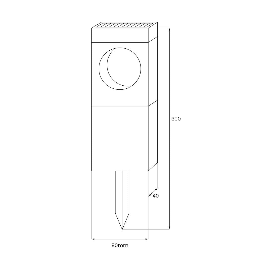 Lampa LED Cyklop cu Incarcare Solara 39CM Premium