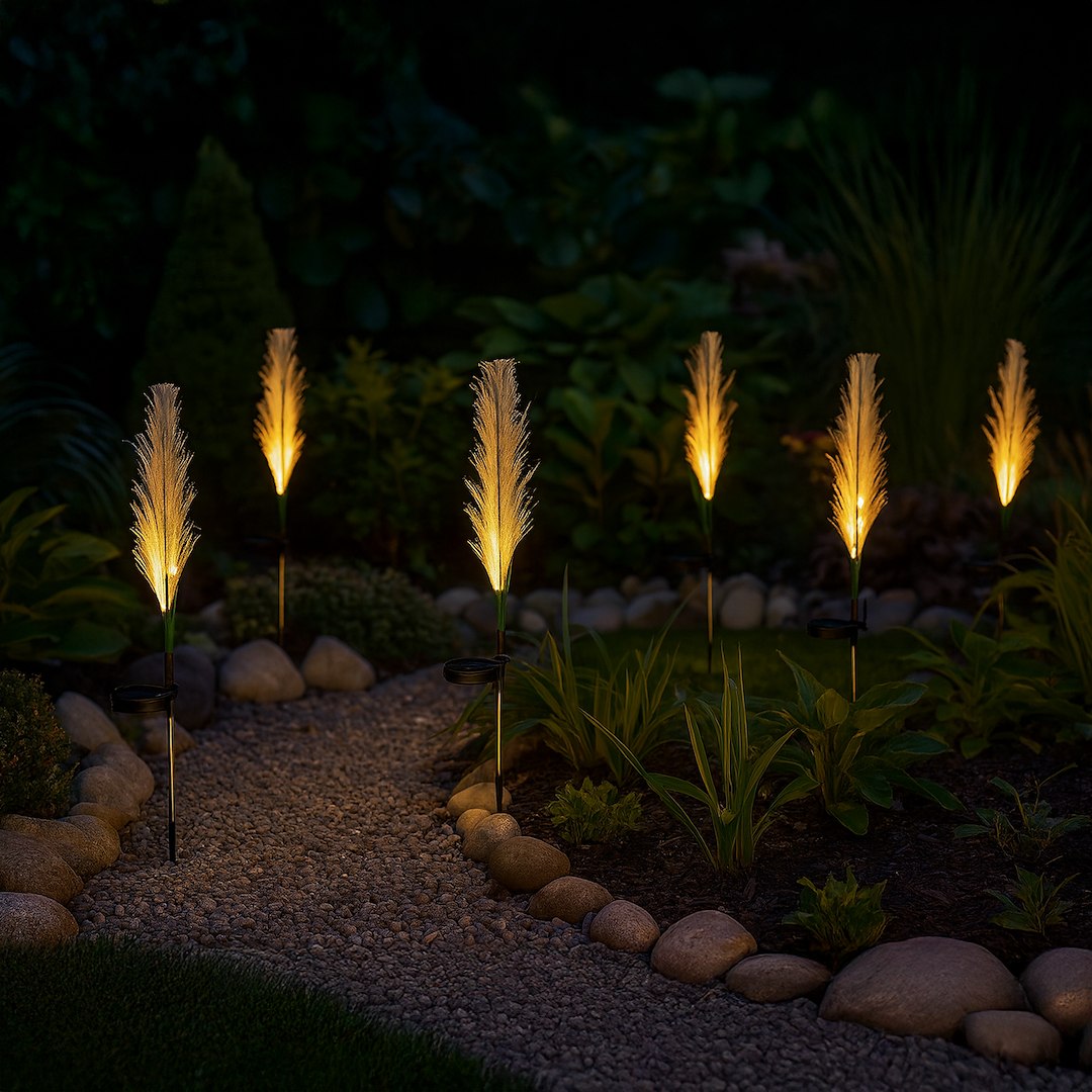 Stalp de Gradina Pampas cu Incarcare Solara 76CM Premium