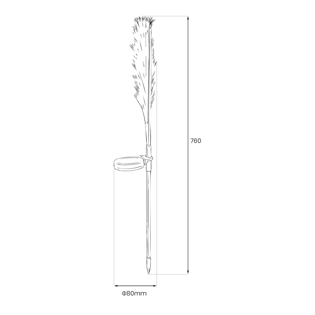 Stalp de Gradina Pampas cu Incarcare Solara 76CM Premium