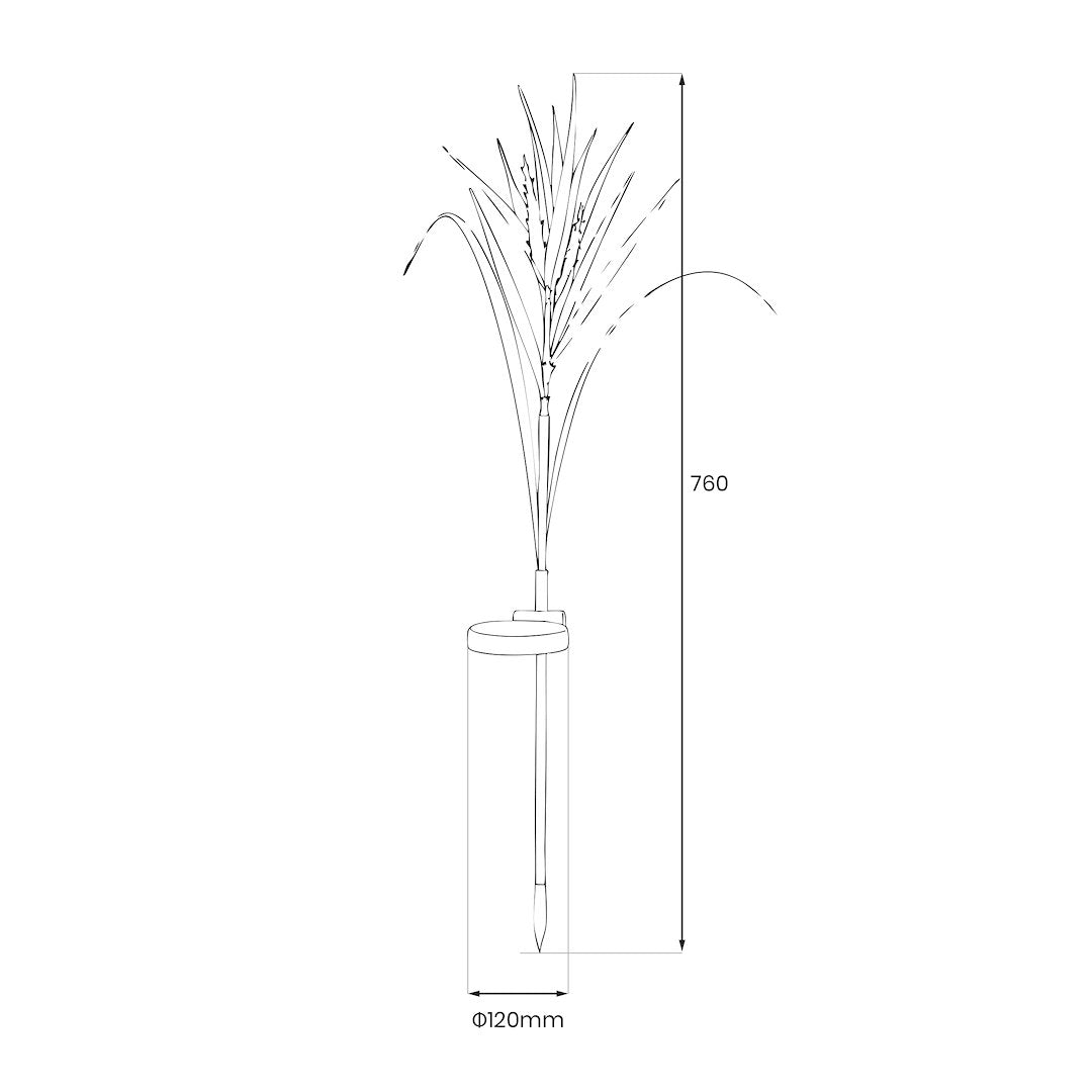 Stalp de Gradina Wheat cu Incarcare Solara 76CM Premium