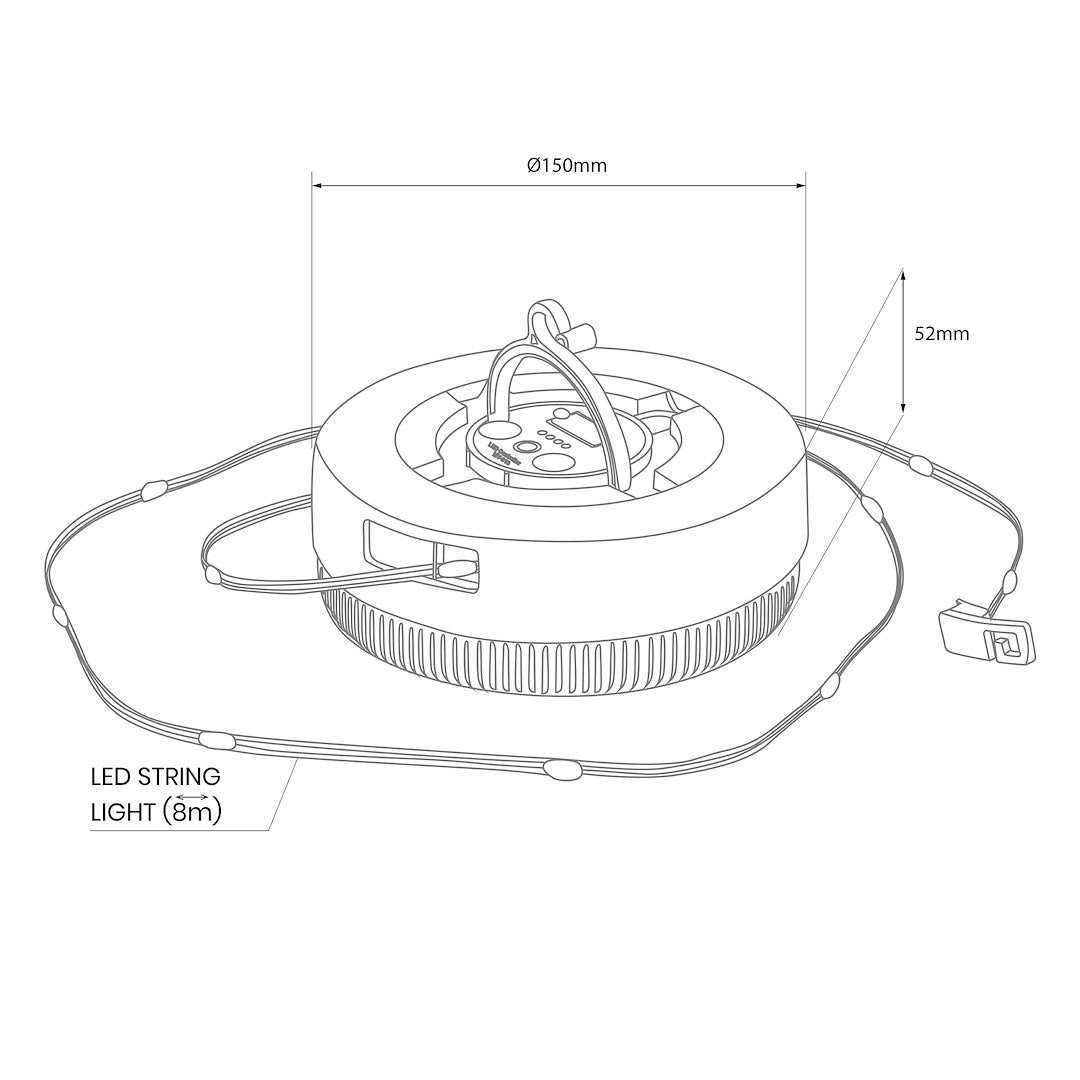 Glob LED Corda cu Incarcare Solara + 8m Wire Premium