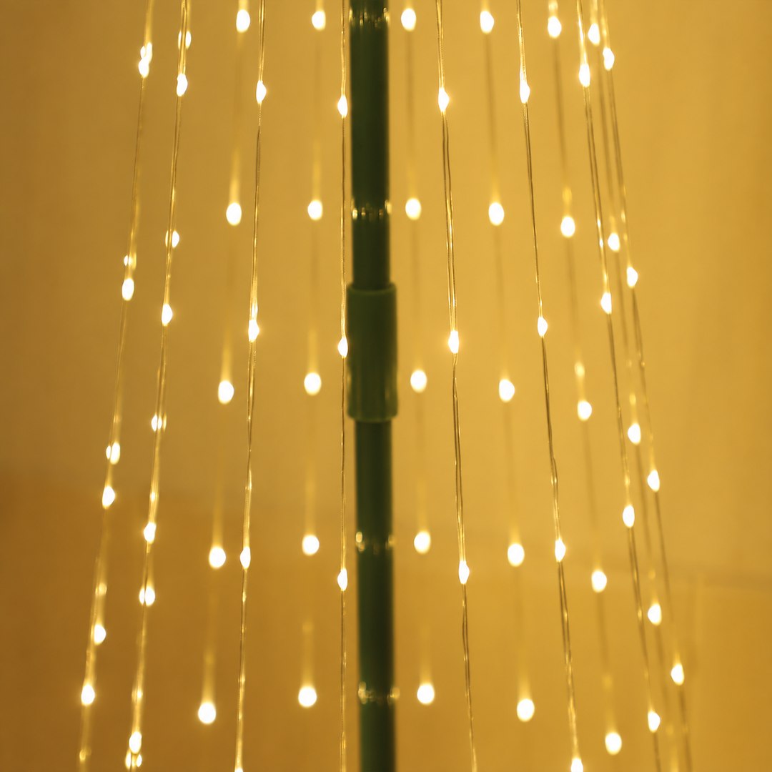 Brad LED RGB de Craciun Verde 250CM | 480lm | Telecomanda | IP44