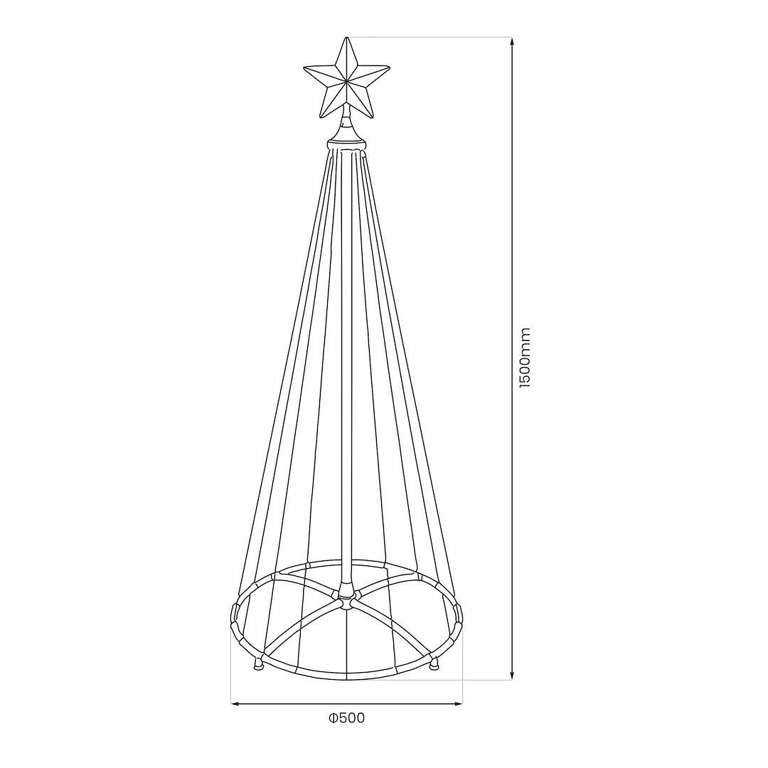 Brad LED RGB de Craciun Alb 150CM | 500lm | Telecomanda | IP44