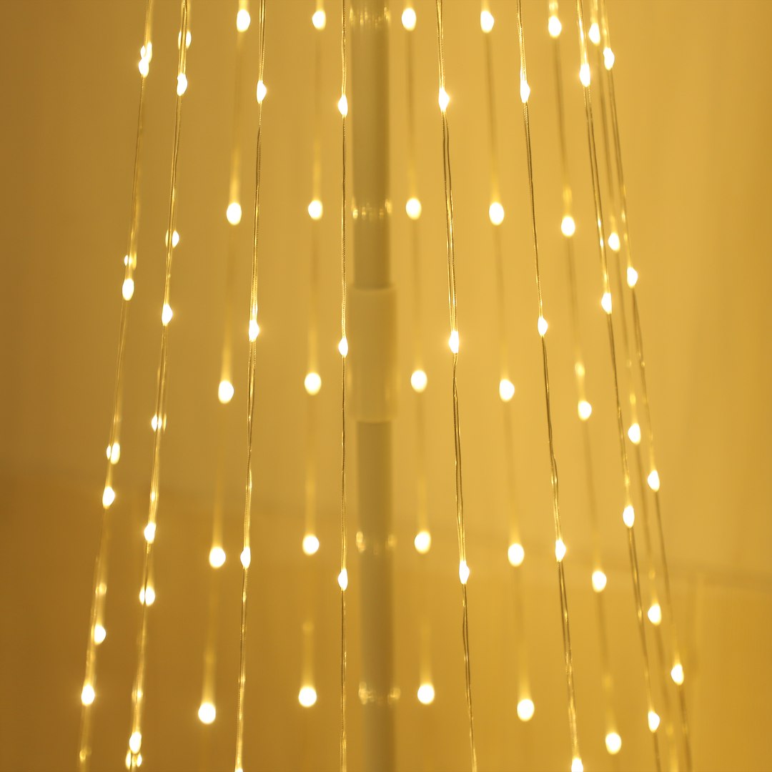 Brad LED RGB de Craciun Alb 250CM | 480lm | Telecomanda | IP44