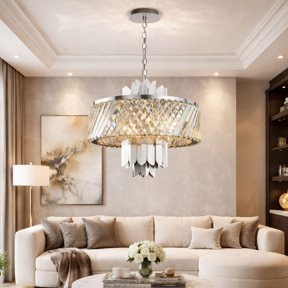 Candelabru Cristal Mini Margot Silver Premium ⌀43CM