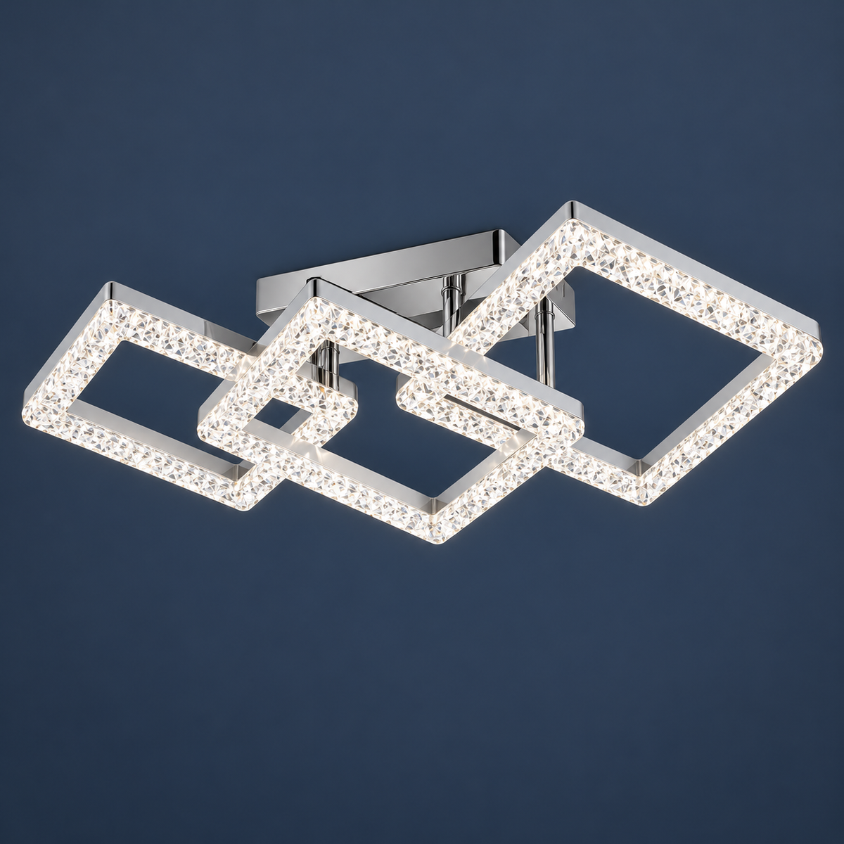 Lustra LED Ryven Silver & White Echivalent 450W Telecomanda
