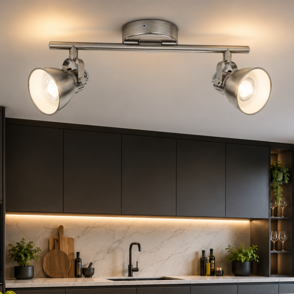 Lustra Seras Silver cu 2 Spoturi Reglabile