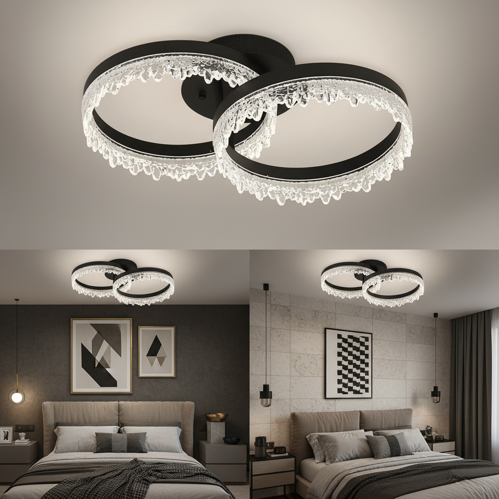 Lustra LED 2 CIRCLE VALS Echivalent 200W Telecomanda