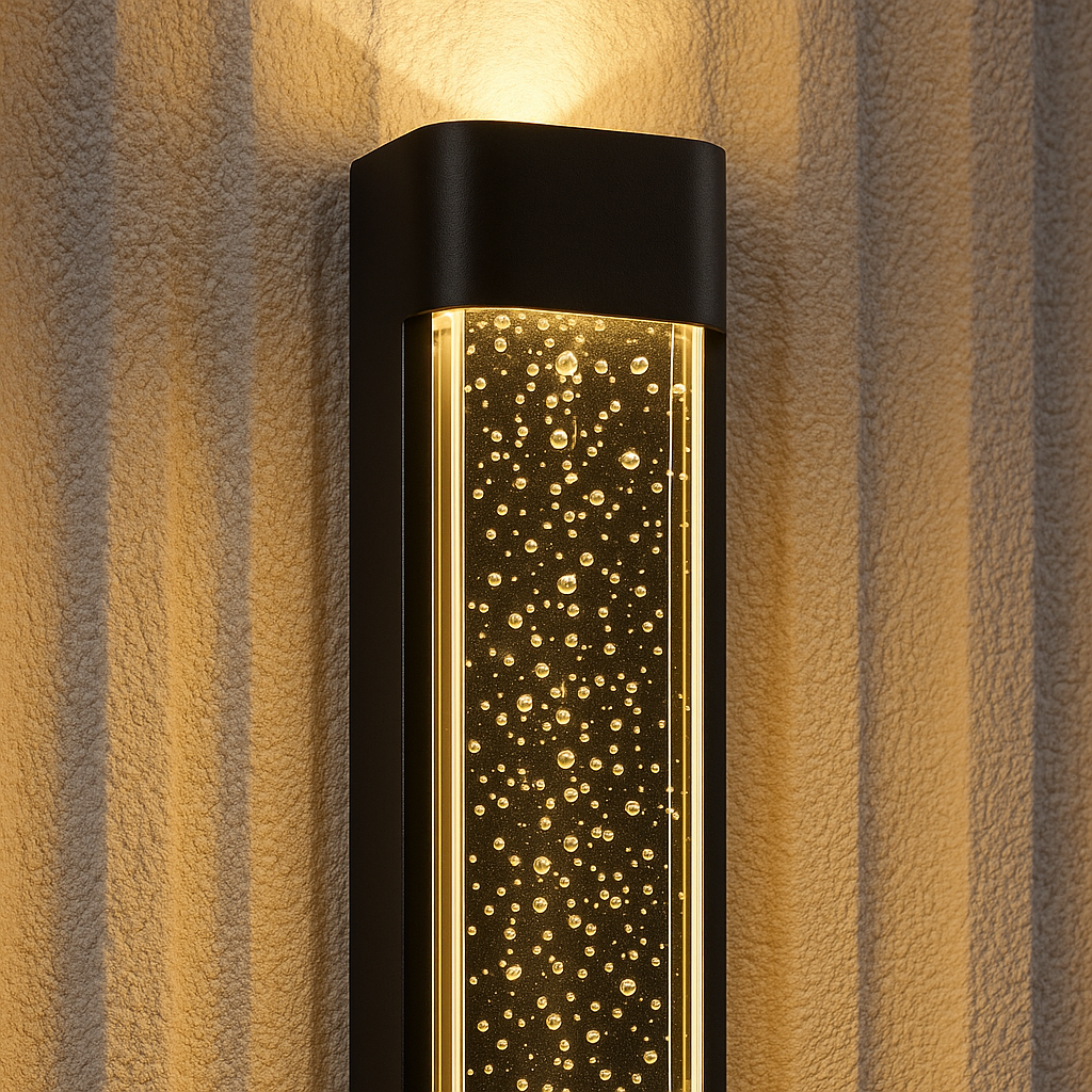 Aplica LED 20W 60cm Liniara Bubble Neagra Exterior NEAGRA / ALB CALD / 60CM Wall Light Fixtures