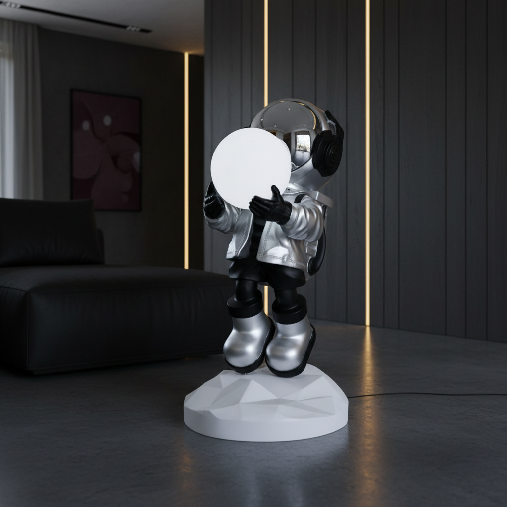 Statueta Decorativa Astronaut 95CM cu Glob LED RGB Touch