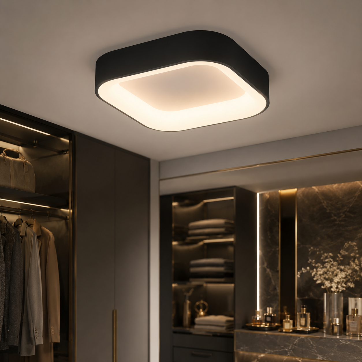 Plafonieră LED Astro Patrata Black 50x50CM Echivalent 150W