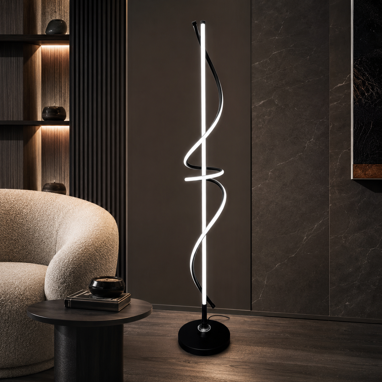 Lampadar LED 145CM 48W GORK Black 3 Functii de Lumina