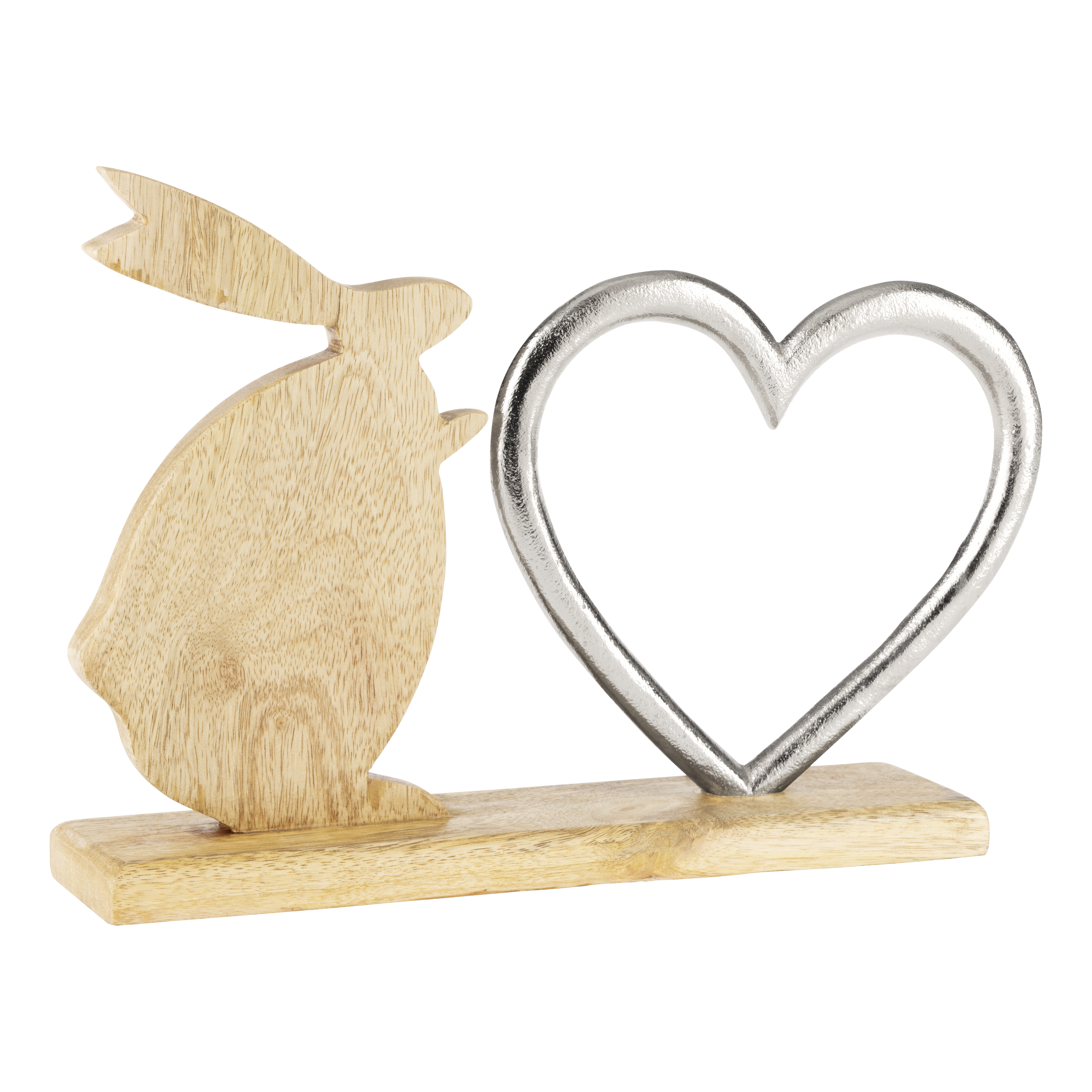 Statueta Decorativa Amoatsy Bunny Heart Wood