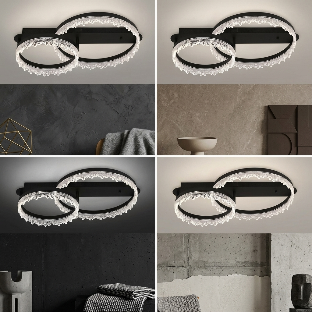 Lustra LED 2 CIRCLE VALS Echivalent 300W Telecomanda