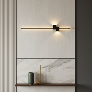 Aplica LED MILO LINES 28W Neagra Echivalent 200W