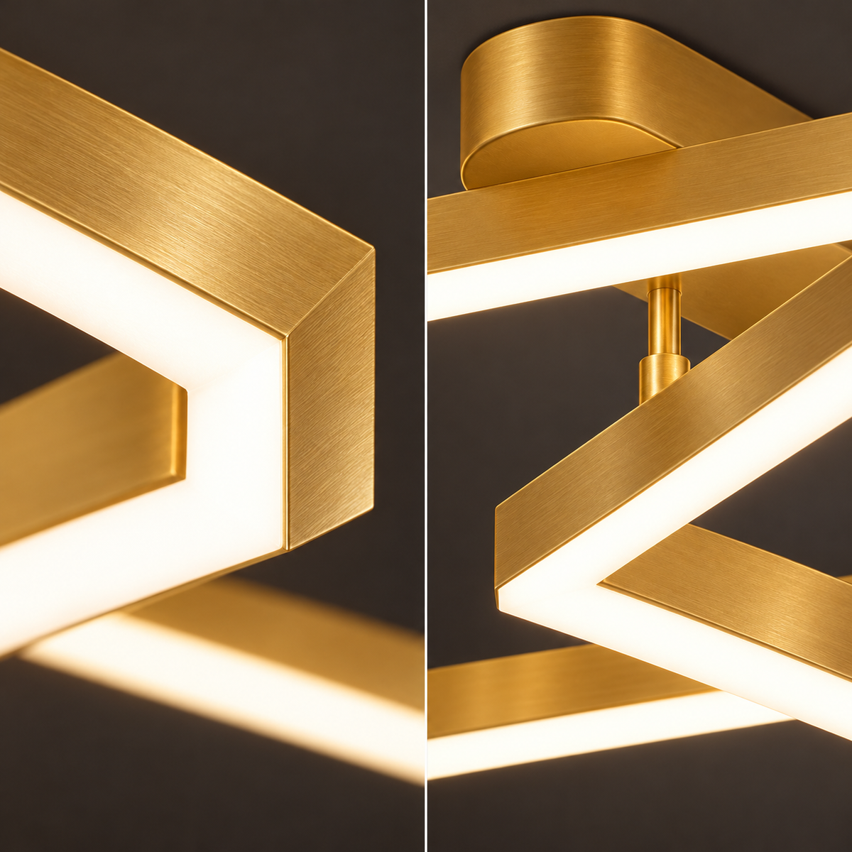Lustra LED Beauty Square Gold Echivalent 600W Telecomanda