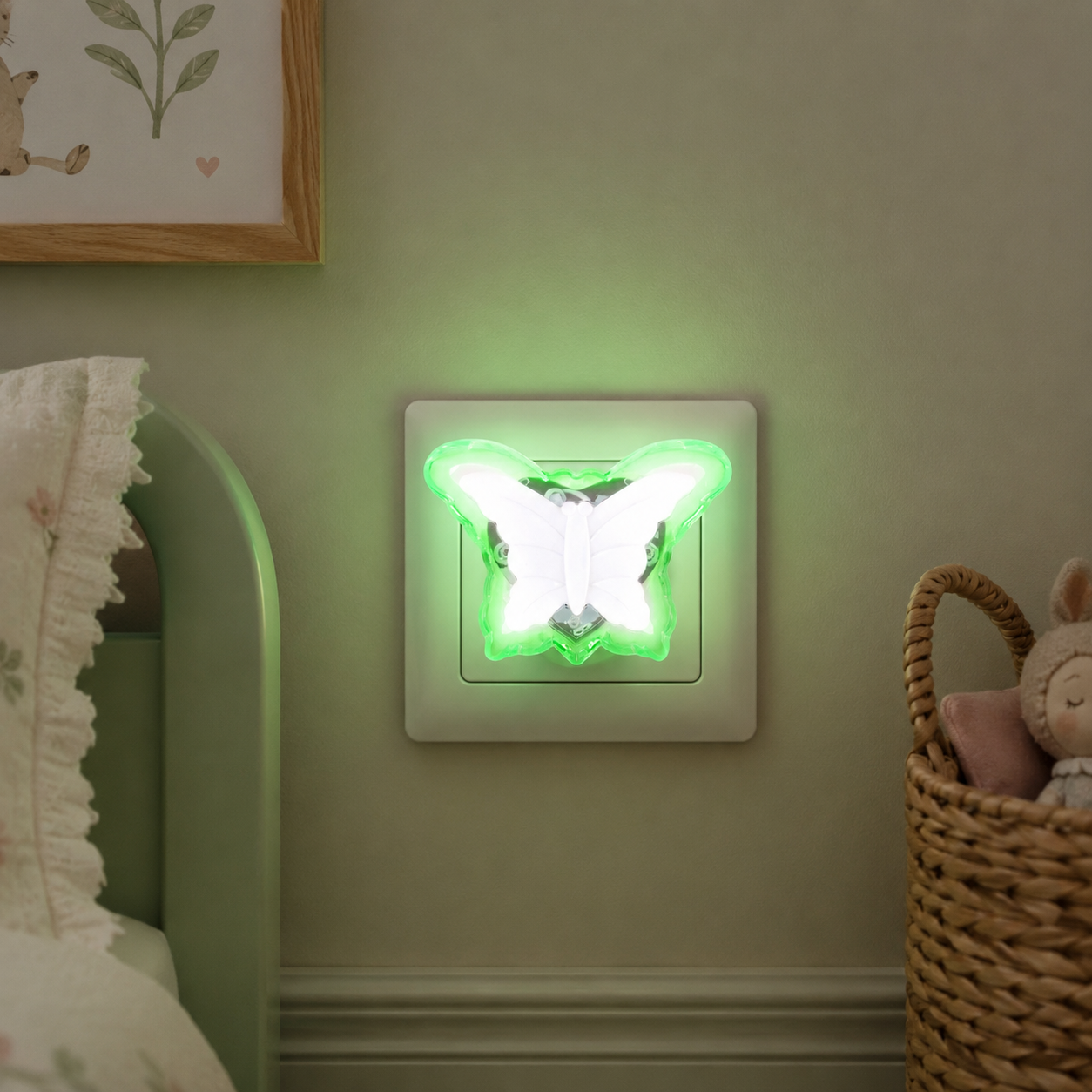 Lampa de veghe LED BUTTERFLY 0.3W Green