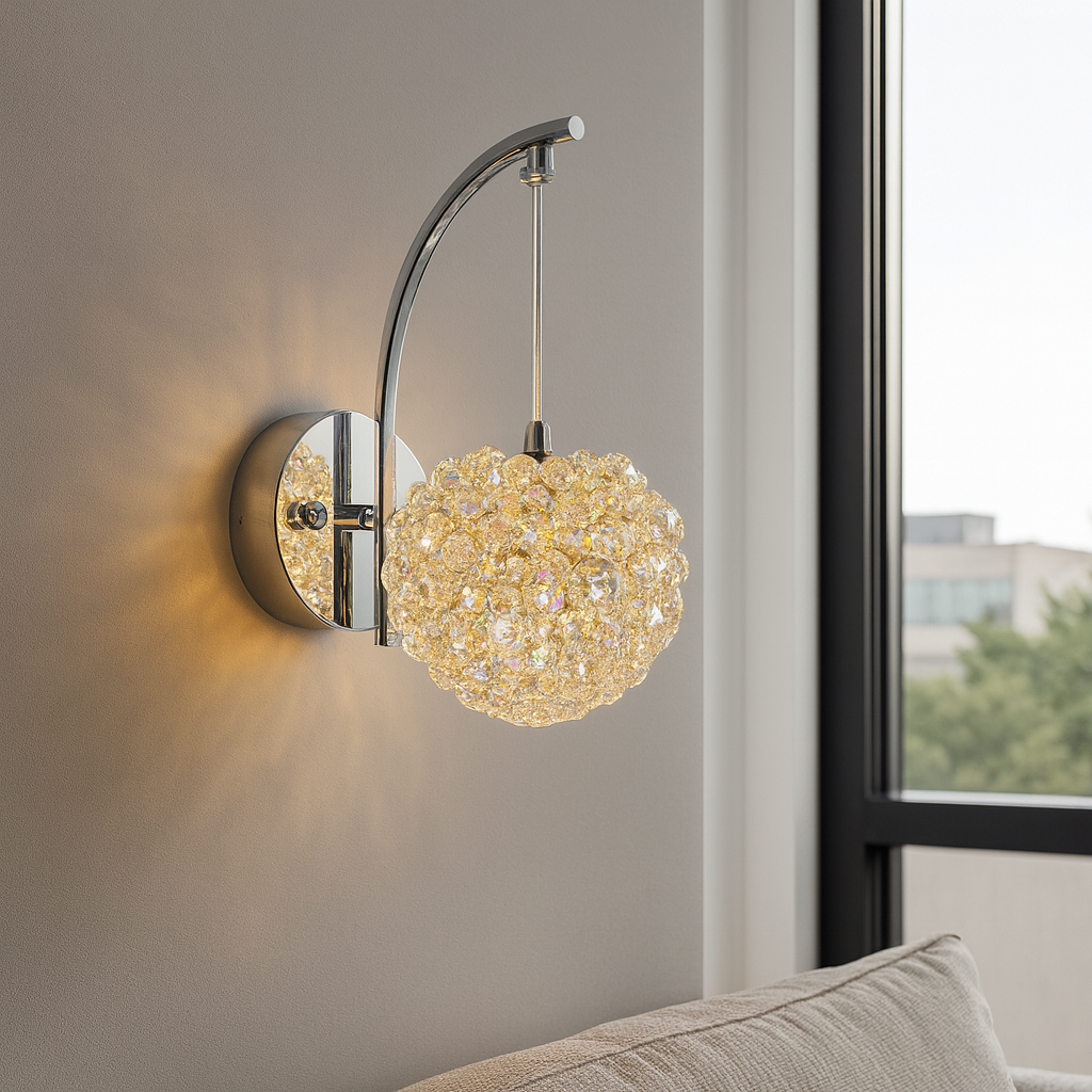 Aplica LED MEZO Silver Cristal