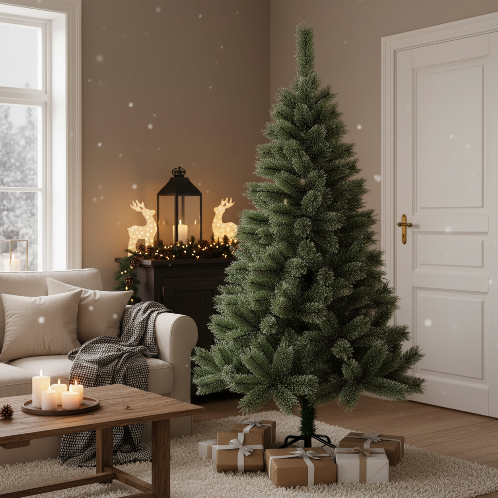 Brad Artificial de Craciun 150cm Pin Varfuri Ninse, Ace 3D, Suport Metalic A2