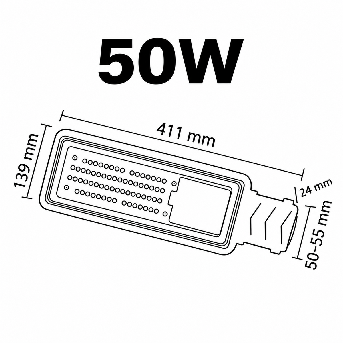 Lampa LED Iluminat Stradal Vegas Black 50W | 5750lm | 6400K | IP65