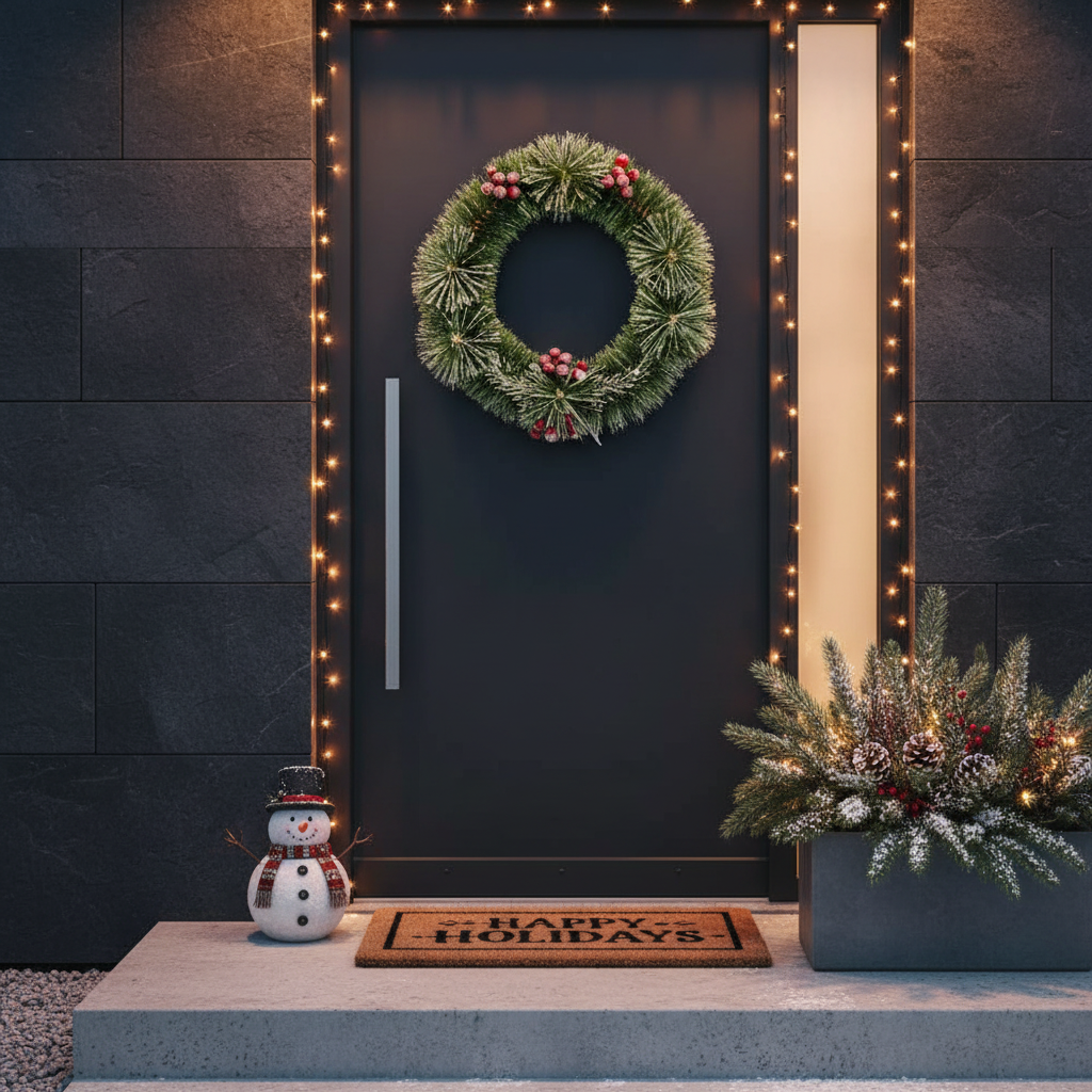 Coronita Artificiala De Craciun pentru Usa Snowpeak