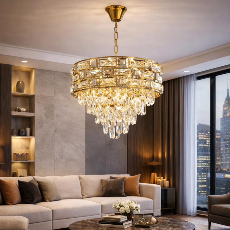 Candelabru Cristal Luxuria Gold Premium ⌀50CM