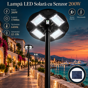 Lampa LED Solara Combat cu Senzor Miscare si Telecomanda 200W | 6400K