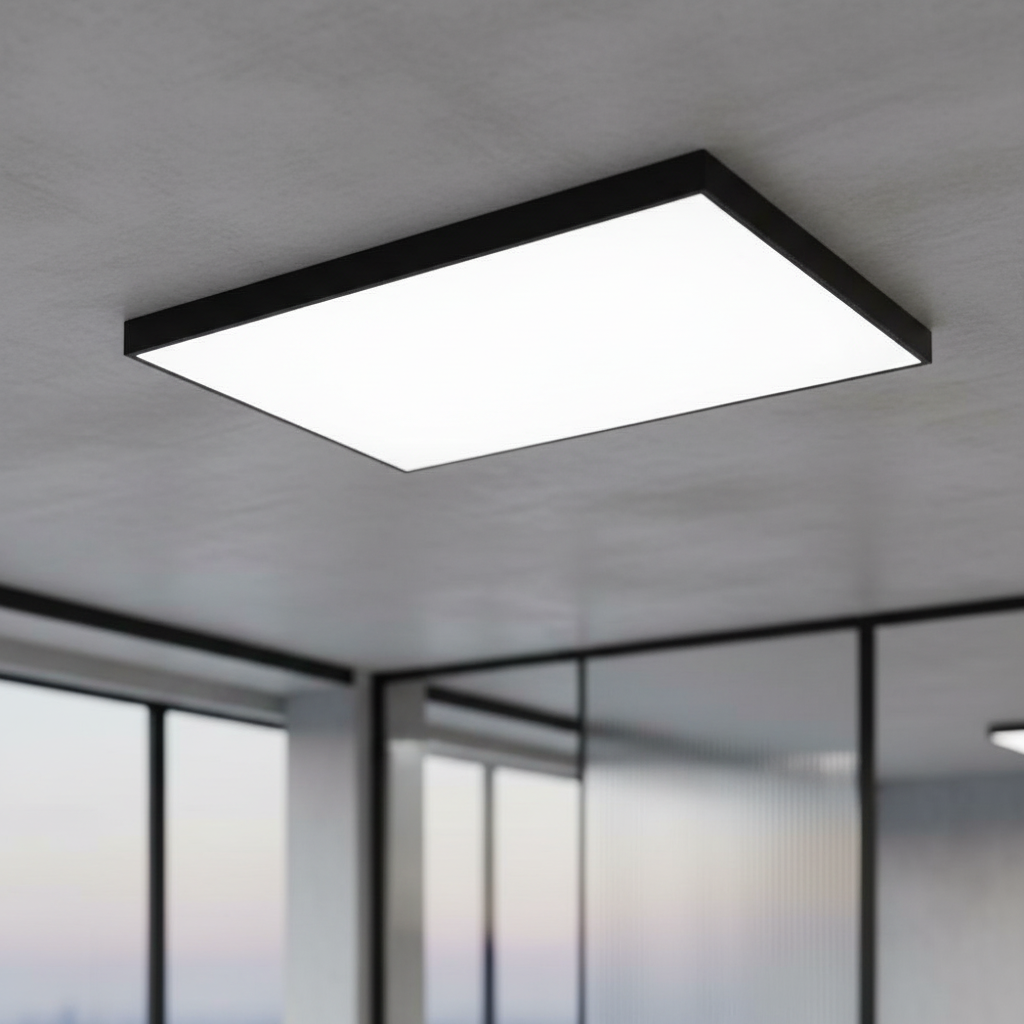 Panou LED BRILLOX 90W 120x60CM Negru Aplicat Echivalent 600W