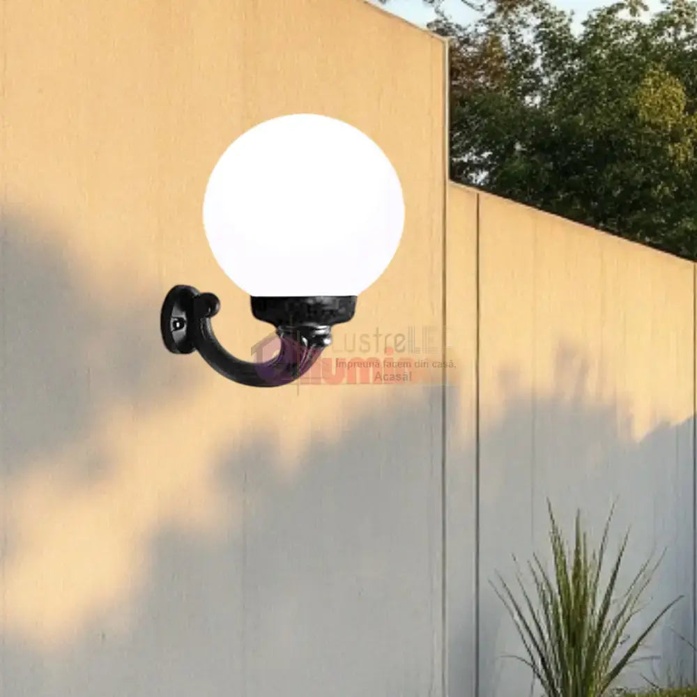 Felinar LED Glob Exterior 400mm cu brat lustreled.ro