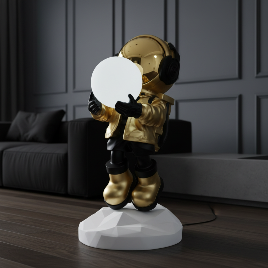 Statueta Decorativa Astronaut 95CM cu RGB Touch Gold