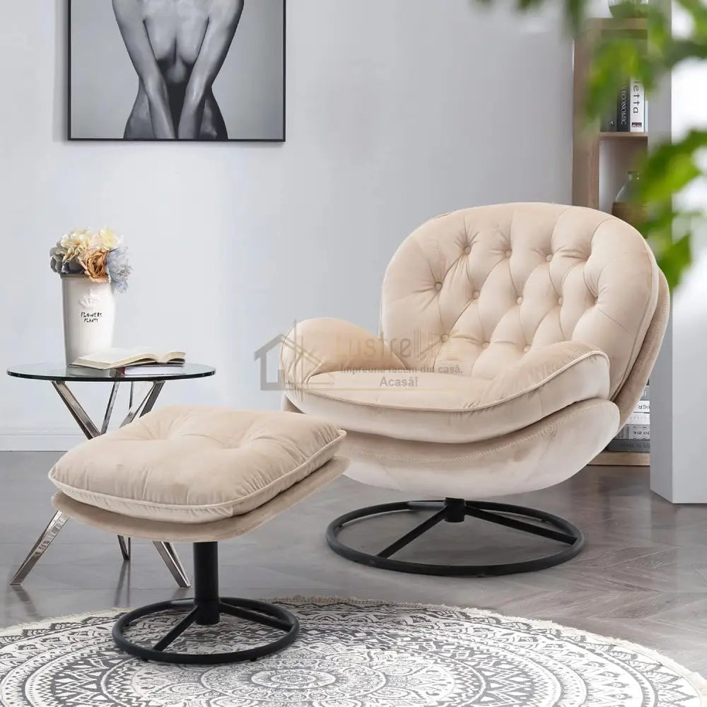 Fotoliu Confort Premium Luna cu Suport pentru Picioare FOTOLIU / bej-1 Chairs