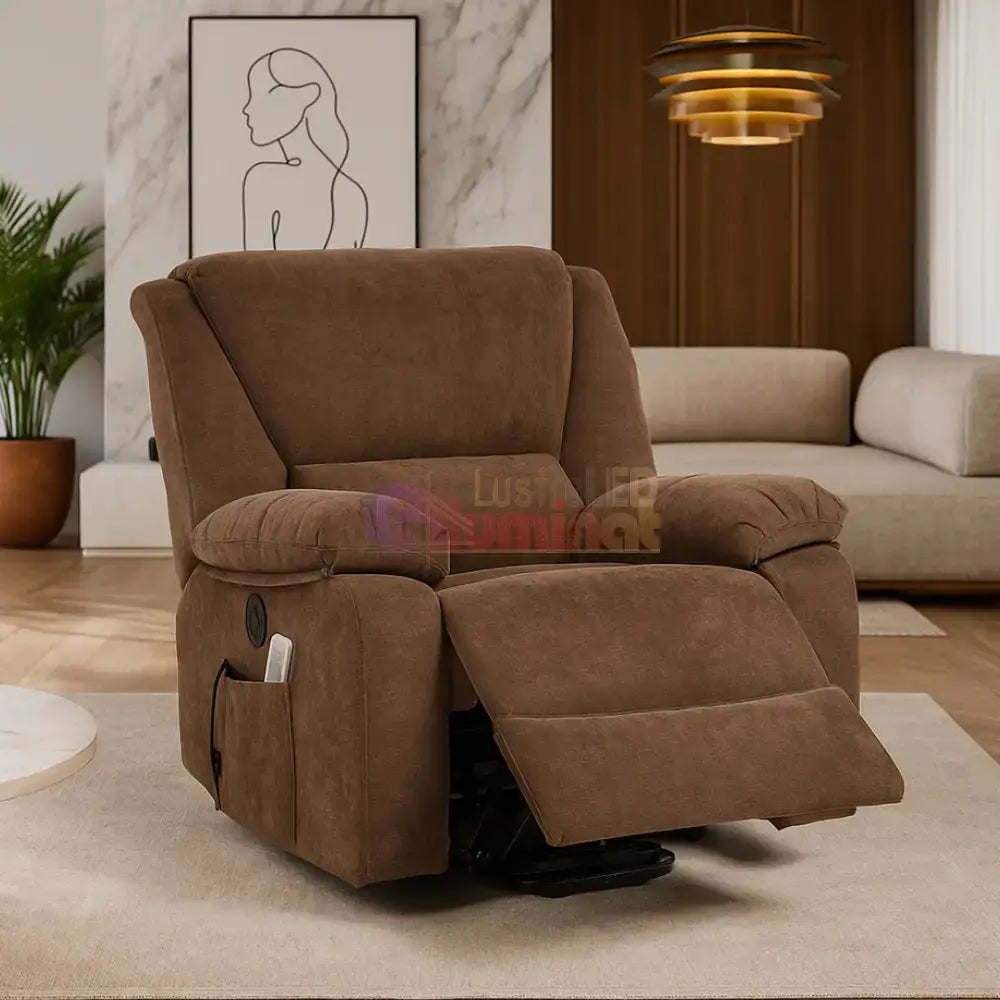 Fotoliu cu Masaj și Încălzire Recliner Electric Maro FOTOLIU CU MASAJ/RECLINER/INCALZIRE / Brown Chairs