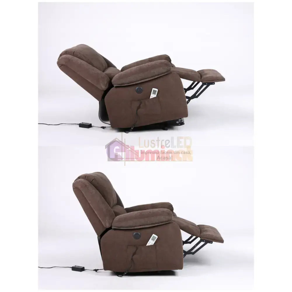 Fotoliu cu Masaj și Încălzire Recliner Electric Maro FOTOLIU CU MASAJ/RECLINER/INCALZIRE / Brown Chairs