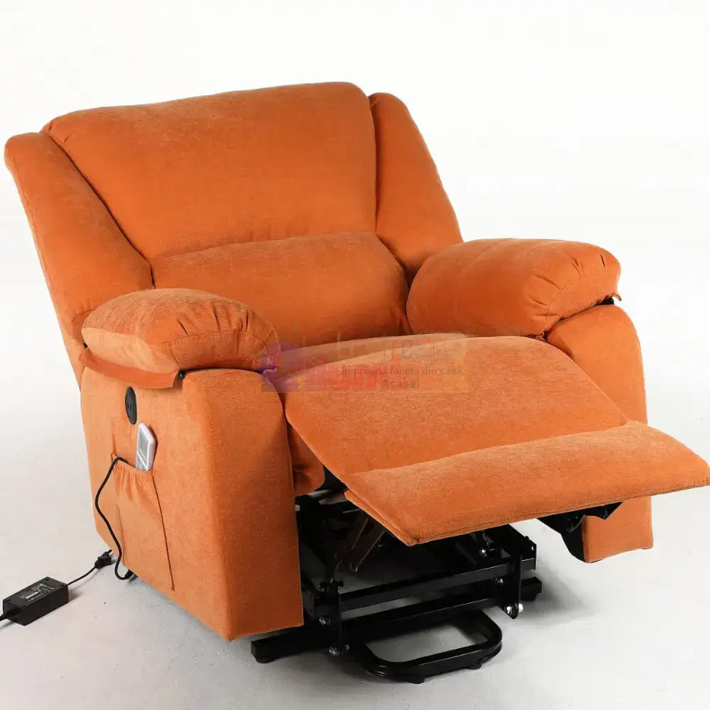 Fotoliu cu Masaj și Încălzire Recliner Electric Portocaliu FOTOLIU CU MASAJ/RECLINER/INCALZIRE / Portocaliu Chairs