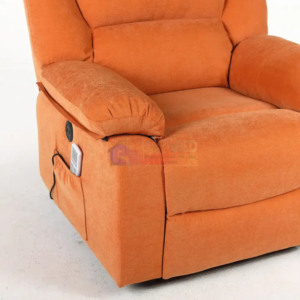 Fotoliu cu Masaj și Încălzire Recliner Electric Portocaliu FOTOLIU CU MASAJ/RECLINER/INCALZIRE / Portocaliu Chairs