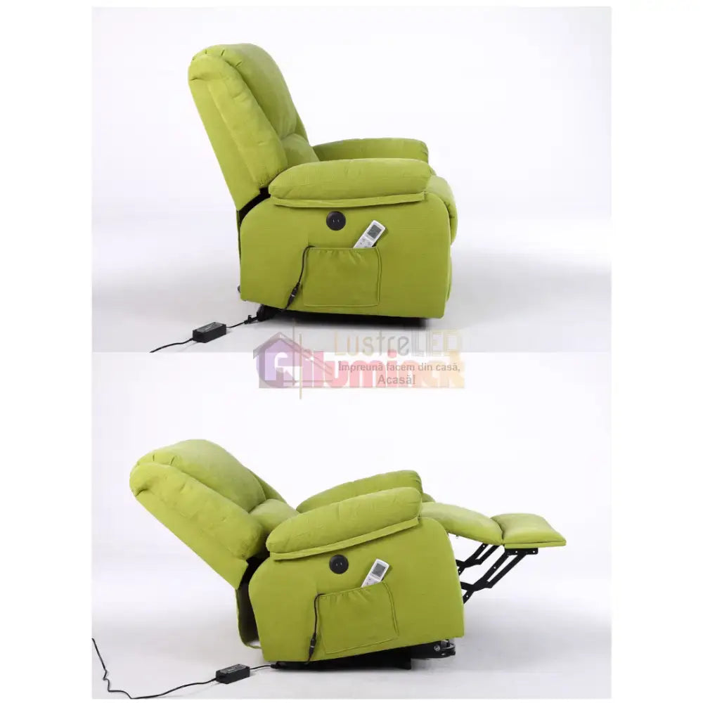 Fotoliu cu Masaj și Încălzire Recliner Electric Verde FOTOLIU CU MASAJ/RECLINER/INCALZIRE / VERDE Chairs