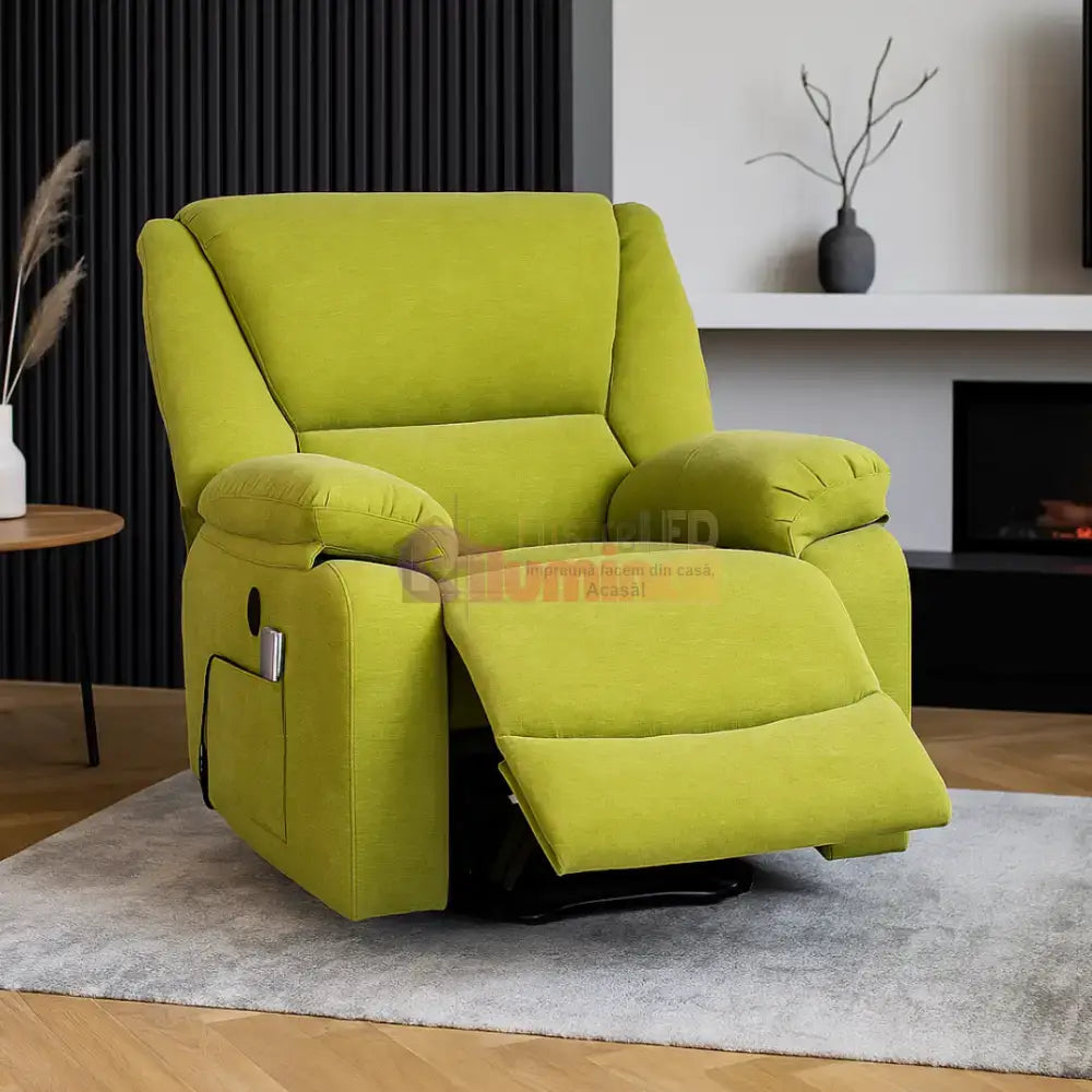 Fotoliu cu Masaj și Încălzire Recliner Electric Verde FOTOLIU CU MASAJ/RECLINER/INCALZIRE / VERDE Chairs