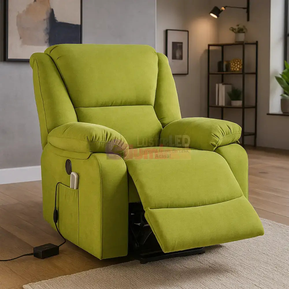 Fotoliu cu Masaj și Încălzire Recliner Electric Verde FOTOLIU CU MASAJ/RECLINER/INCALZIRE / VERDE Chairs