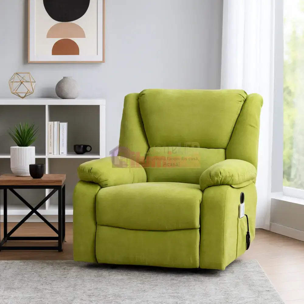 Fotoliu cu Masaj și Încălzire Recliner Electric Verde FOTOLIU CU MASAJ/RECLINER/INCALZIRE / VERDE Chairs