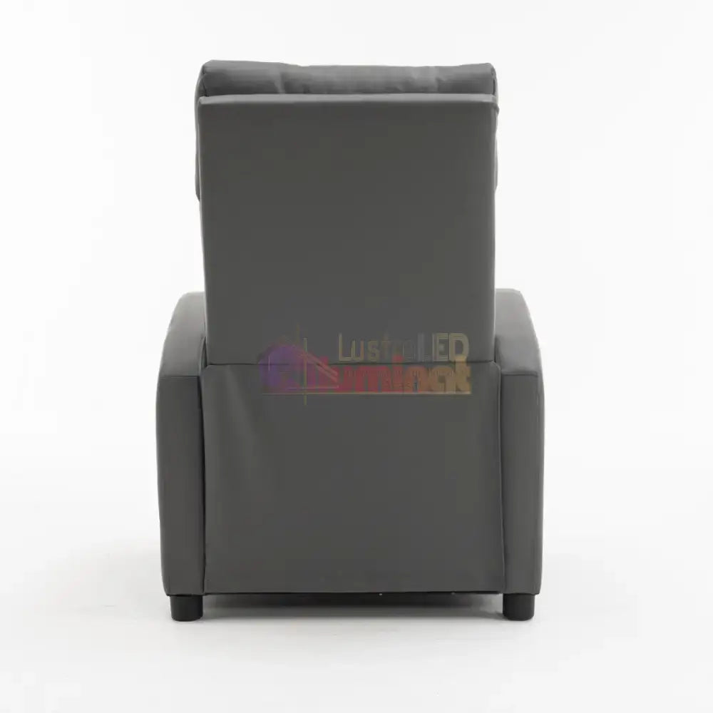 Fotoliu Recliner din Piele Ecologică Spatar Rabatabil si Suport Picioare Extensibil Gri FOTOLIU CU RECLINER / GRI Chairs