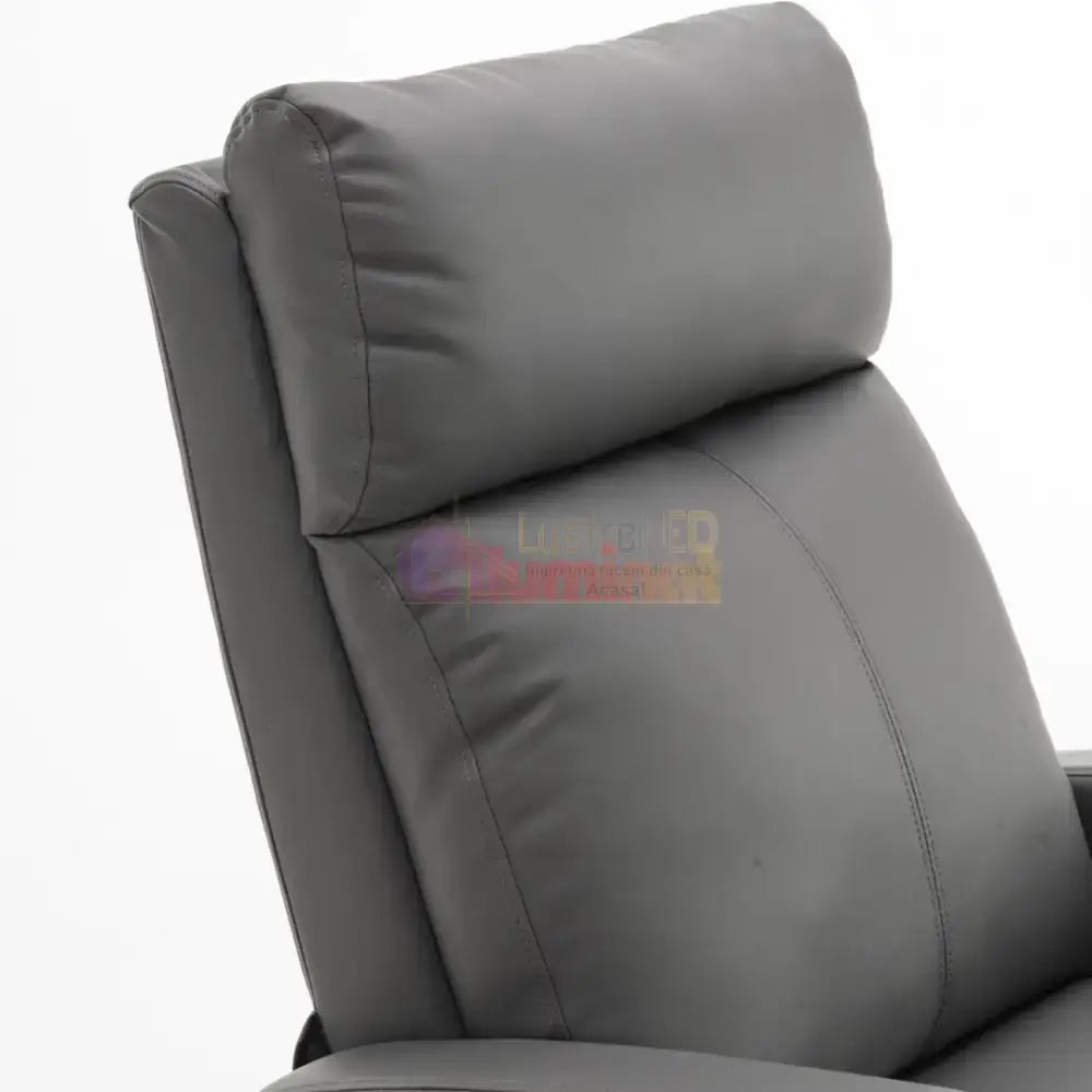 Fotoliu Recliner din Piele Ecologică Spatar Rabatabil si Suport Picioare Extensibil Gri FOTOLIU CU RECLINER / GRI Chairs