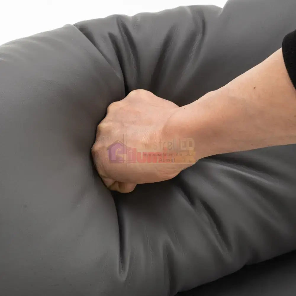 Fotoliu Recliner din Piele Ecologică Spatar Rabatabil si Suport Picioare Extensibil Gri FOTOLIU CU RECLINER / GRI Chairs