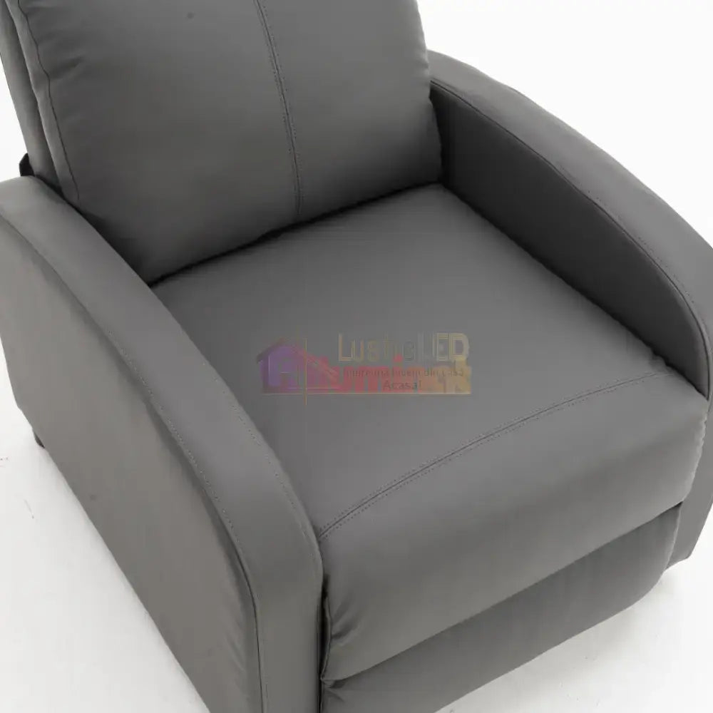 Fotoliu Recliner din Piele Ecologică Spatar Rabatabil si Suport Picioare Extensibil Gri FOTOLIU CU RECLINER / GRI Chairs