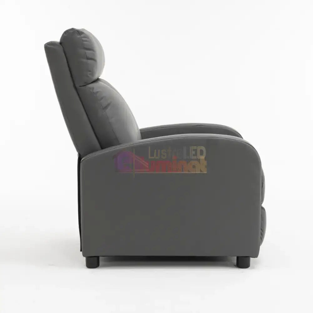 Fotoliu Recliner din Piele Ecologică Spatar Rabatabil si Suport Picioare Extensibil Gri FOTOLIU CU RECLINER / GRI Chairs