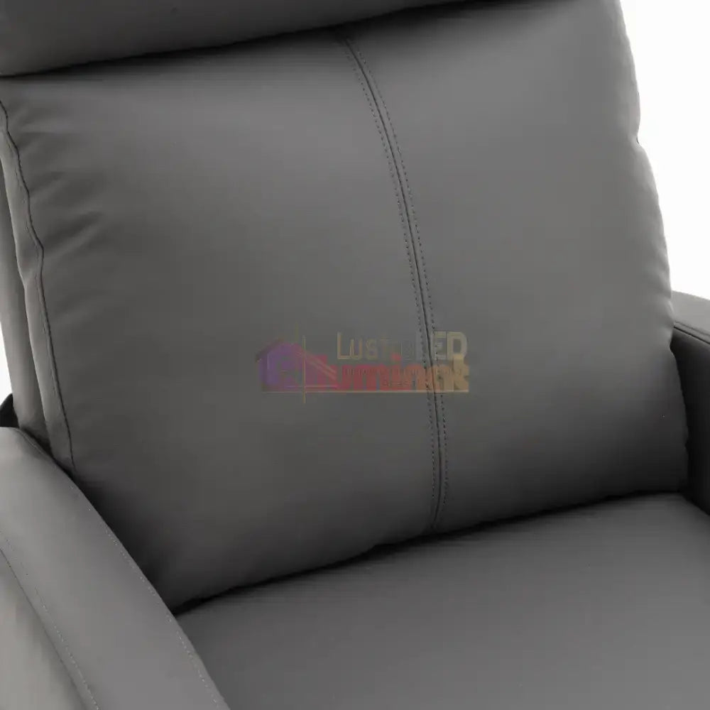 Fotoliu Recliner din Piele Ecologică Spatar Rabatabil si Suport Picioare Extensibil Gri FOTOLIU CU RECLINER / GRI Chairs