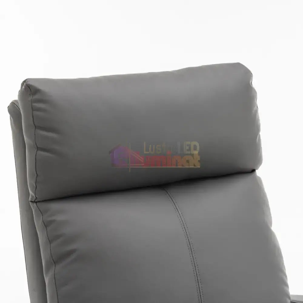 Fotoliu Recliner din Piele Ecologică Spatar Rabatabil si Suport Picioare Extensibil Gri FOTOLIU CU RECLINER / GRI Chairs