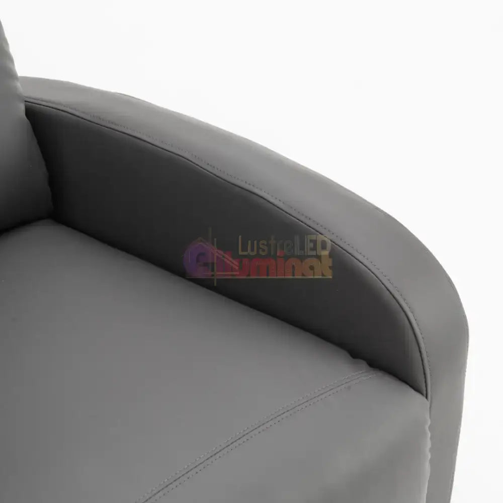 Fotoliu Recliner din Piele Ecologică Spatar Rabatabil si Suport Picioare Extensibil Gri FOTOLIU CU RECLINER / GRI Chairs